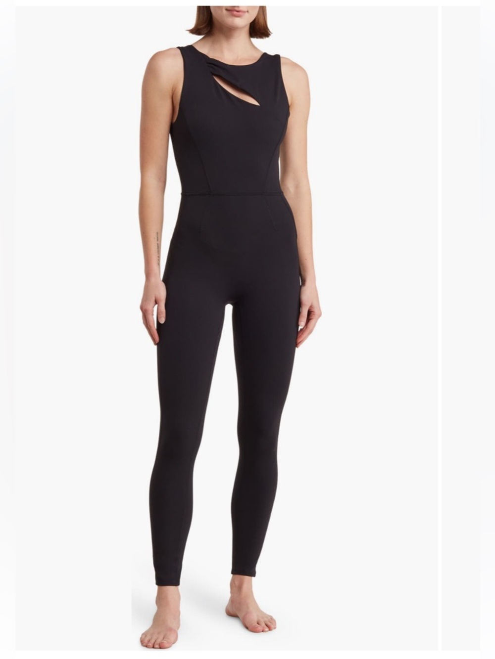 FP Movement by Free People Black Cutout Sleeveless Jumpsuit